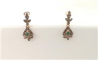 Orecchini Stocco Gioielli Donna diamanti in Oro Smeraldo COD499-01 - COD499-01